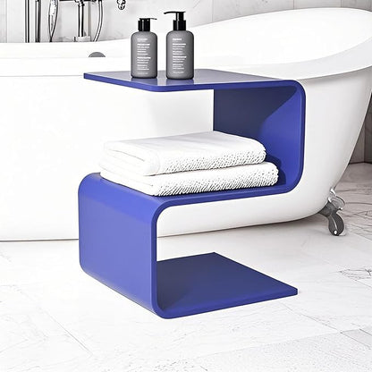 Acrylic Side Table,17.7" H S-Shaped end Table for Living Room,Clear Nightstand,Bedside Table for Bedroom,Used for The Bathroom Storage Table