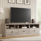 GarveeHome TV Stand for 65/70/75 Inch TV, Entertainment Center with Storage Drawer, Mid-Century Modern TV Console with Open Shelves, 70in Media TV Cabinet for Living Room, Bedroom, Gray