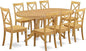 East West Furniture VABO9-OAK-W 9 Piece Modern Dining Table Set Includes an Oval Wooden Table with Butterfly Leaf and 8 Dining Room Chairs, 40x76 Inch, Oak