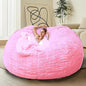 Bean Bag Chair Cover for Kids Adults Without Filling Comfy Giant Round Lazy Sofa Covers for Bedroom Living Room, 7FT, Pink