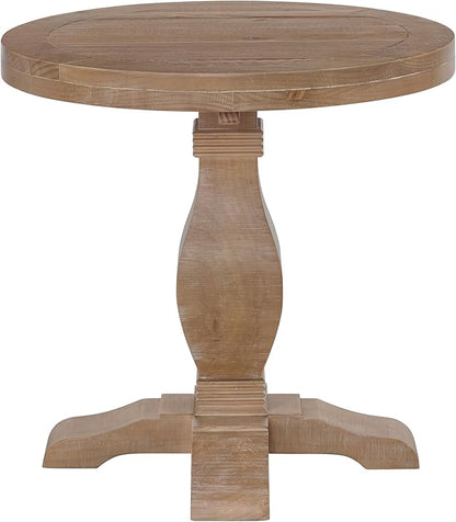 Martin Svensson Home Napa Solid Wood Pedestal End Table, Driftwood