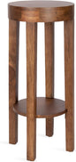 Kate and Laurel Talcott Modern Round Wood Side Table, 12 x 12 x 28, Walnut Brown, Transitional Decorative Two-Tier End Table for Use as a Bedroom Nightstand or Living Room Plant Stand