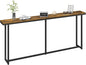 Yaheetech Narrow Console Table with Sturdy Metal Frame, 71 Inch Extra Long Entryway Sofa Table for Behind Couch, Hallway, Living Room, Rustic Brown