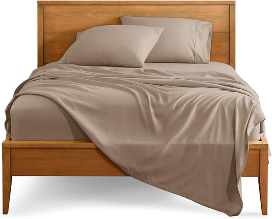 Bare Home King Sheet Set - Luxury 1800 Ultra-Soft Microfiber King Bed Sheets - Double Brushed - Deep Pockets - Easy Fit - 4 Piece Set - Bedding Sheets & Pillowcases (King, Pebble)