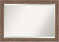 Amanti Art Brown Wall Mirror 29x41 Pia Medium Brown Rectangle Bathroom Mirror for Wall Decor Living Room, Large Casual Frame, Hangs Horizonally and Vertically, Bathroom Decor, Beveled Edge