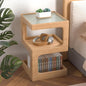 HOMEMORE Solid Wood Side Table Modern end Table Modern Nightstand No Assembly Required Accent Table for Living Room,Bedroom Log Color