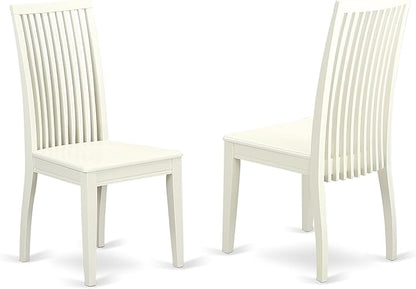 East West Furniture WEIP5-LWH-W 5 Piece Dining Set Includes a Rectangle Dining Table with Butterfly Leaf and 4 Kitchen Chairs, 42x60 Inch, Linen White