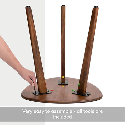 MH London Side Table - Wandsworth Wooden End Table - Exclusively Designed Hand Crafted Large Tables - Contemporary Triangle End Table for Living Room, Bedroom Bedside Tables and Office, Walnut