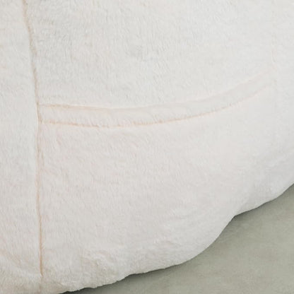 Furniliving Bean Bag Chair, Giant Bean Bag Chair Stuffed Floor Sofa for Adults Comfy Bean Bag Sofa with Back Support, Oversized Bean Bag Couch for Living Room Bedroom Dorm Office, Faux Leather, White