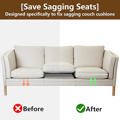 moonoom 22"x22" Couch Cushion Support, Grey Sofa Cushion Sagging Repair, Curved High Density Foam Replacement for Furniture Sagging Seat Sectional Loveseat Chair (3 Pcs)