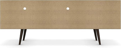 Manhattan Comfort Liberty Mid Century Modern TV Stand for Televisions up to 65 Inches, Bedroom and Living Room Entertainment Center with Storage, Shelves, and Cabinet, 71" Wide, White/Yellow