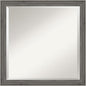 Amanti Art Grey Wall Mirror 23x23 Regis Barnwood Grey Narrow Square Bathroom Mirror for Wall Decor Living Room, Medium Rustic Farmhouse Wood Frame, Hangs Horizonally and Vertically, Bathroom Decor