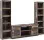 Signature Design by Ashley Derekson Farmhouse 3-Piece Entertainment Center for TVs up to 69", Gray