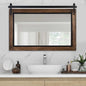 YOSHOOT Farmhouse Barn Door Mirror, 40"x26" Rustic Bathroom Mirror, Wood Frame Wall Mirror, Wooden Mirror for Living Room Bedroom Entryway Wall Décor, Horizontal Hanging ONLY