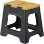 Vigar Compact Step Stool Foldable, 12-1/2-inch Step Stools for Adults up to 330 Pound, Lightweight Stool, Non-Slip Folding Step Stool, Black, Bamboo Print on Top