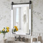 22x30 Inch Farmhouse Bathroom Mirror, White Vanity Rustic Mirror with Wood Frame, Rectangle Wall Decorative Mirrors for Entryway, Living Room, Bedroom