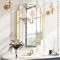 Kelly Miller Gold Bathroom Mirror for Wall, 24"x36" Large Decorative Mirror Gold Wall Mirror Vanity Mirror Beveled Wall Decor for Master Bath Half Bath Living Room Bedroom Fireplace Mantle Entryway