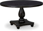I52-11-TP Wooden Breakfast Table with Acacia Wood Round Tabletop and Stylish Pedestal Base - Sand Blasted Black Finish