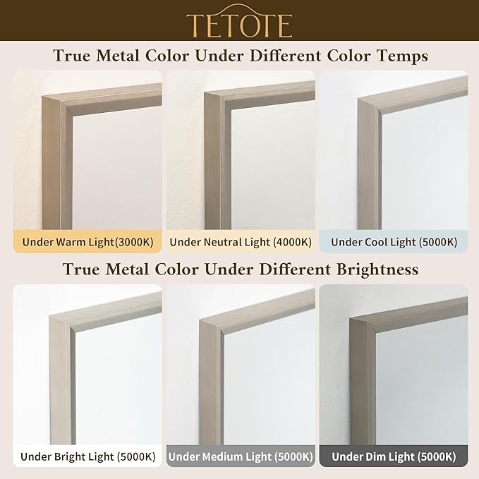 TETOTE Brushed Nickel Vanity Mirror for Bathroom 72" x 36" Beveled Frame Rectangle Bathroom Mirror for Over Sink Brushed Nickel, Tempered Glass, Stronger Frame, Modern Farmhouse Bedroom, Entryway