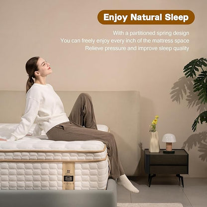 Queen Mattress,12 Inch Queen Size Mattresses in a Box,Memory Foam Hybrid Mattress ,with Individual Pocket Spring for Motion Isolation & Silent Sleep&Lumbar Support & Pressure Relief,Medium Firm