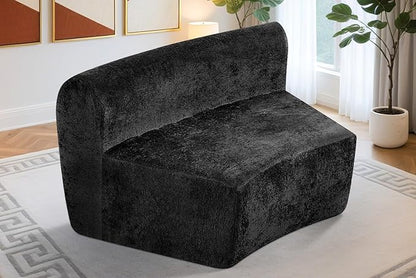 Homguava Modular Sectional Sofa, Memory Foam Couch Single Sofa Chair with Deep Seat, Modern Upholstered Sofa Couches for Living Room Apartment Office, No Assembly Required, Black