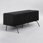 NTC Veil TV Stand with 3 Doors for TVs up to 60’’, Media Console with Vertical Groove Design and Metal Legs, Modern Entertainment Center for Living Room and Bedroom, Effortless Assembly, Burnt Black