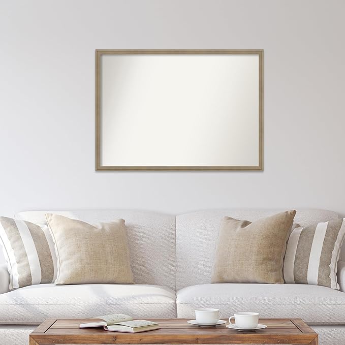 Amanti Art Grey Bathroom Mirror for Over Sink, 29x40 Florence Grey Rectangle Vanity Mirror, X-Large Casual Frame, Hangs Horizonally and Vertically, Bathroom Wall Decor, Non-Beveled Edge from WI, USA