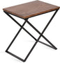 Kate and Laurel Laraway Modern Side Table, 20 x 14 x 20, Rustic Brown and Black, Metal Bedroom Nightstand Table with Solid Wood Tabletop and Foldable Frame