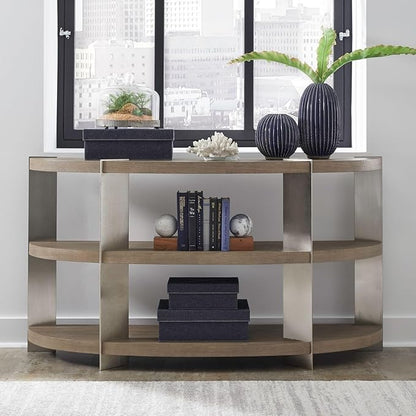 Liberty Furniture Harlow Living Room Sofa Table - Sandstone & Satin Nickel