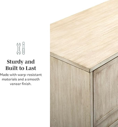 Walker Edison Alden Versatile 4 Door Framed-Storage-Sideboard, 62 Inch, Birch