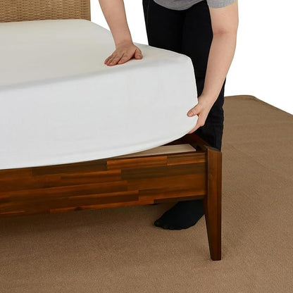Bme Selina Wood Platform Bed Frame - Handcrafted Paper Cord Unique Headboard - No Box Spring Needed - 12 Strong Wood Slats Support - Easy Assembly - Queen, Dark Chocolate