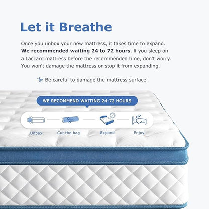Queen Mattress, 12 Inch Medium Firm Hybrid for Queen Size Bed, Memory Foam Mattress in a Box for Pressure Relief, Individual Pocket Spring-Motion Isolation with Edge Support, CertiPUR-US