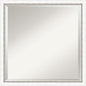 Amanti Art White Bathroom Mirror for Over Sink, 22x22 Morgan White Silver Square Vanity Mirror, Medium Modern Contemporary Wood Frame, Hangs Horizonally and Vertically, Bathroom Wall Decor, Beveled