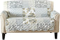 Patchwork Scalloped Printed Furniture Protector Stain Resistant Loveseat Cover (Loveseat, Grey)