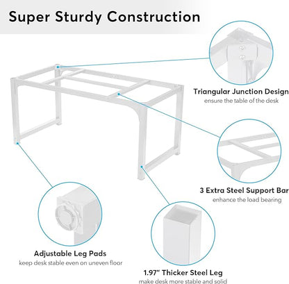Tribesigns Modern Computer Desk, 63 x 31.5 inch Large Executive Office Desk Computer Table Study Writing Desk Workstation for Home Office, Spliced Desktop, White