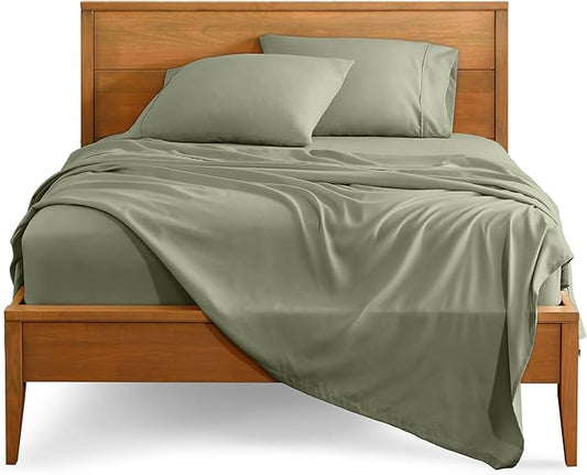 Bare Home Twin Sheet Set - 1800 Ultra-Soft Microfiber Twin Bed Sheets - Double Brushed - Deep Pockets - Easy Fit - Extra Soft - 3 Piece Set - Bedding Sheets & Pillowcases (Twin, Sage)