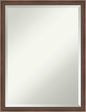 Amanti Art Brown Bathroom Mirror for Over Sink, 26x20 Florence Medium Brown Rectangle Vanity Mirror, Medium Casual Frame, Hangs Horizonally and Vertically, Bathroom Wall Decor, Beveled Edge