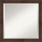 Amanti Art Brown Wall Mirror 23x23 Wildwood Brown Narrow Square Bathroom Mirror for Wall Decor Living Room, Medium Rustic Farmhouse Frame, Hangs Horizonally and Vertically, Bathroom Decor, Beveled