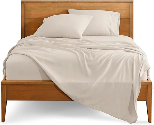 Bare Home Full Sheet Set - Luxury 1800 Ultra-Soft Microfiber Full Bed Sheets - Double Brushed - Deep Pockets - Easy Fit - 4 Piece Set - Bedding Sheets & Pillowcases (Full, Wheat)