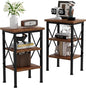 VECELO Modern Nightstands X-Design Side End Table Night Stand with Storage Shelf for Bedroom,Living Room,