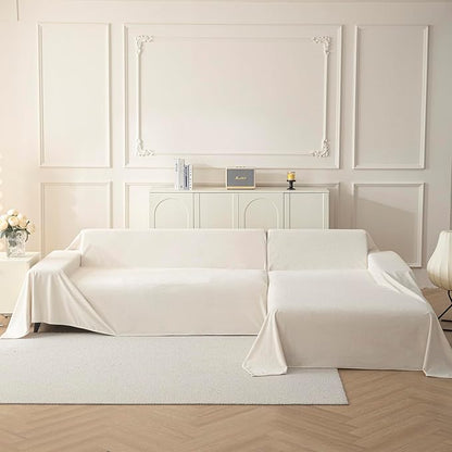 MYSKY HOME White Couch Cover for Dogs Washable Pet Couch Cover Furniture Protector Cover Non Slip Soft Couch Sofa Cover, Love Seat Couch Covers, Sofa Covers Washable, 71" x 102"