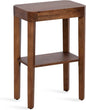 Kate and Laurel Talcott Modern Rectangle Wood Side Table, 16 x 10 x 25, Walnut Brown, Transitional Decorative Two-Tier End Table for Use as a Bedroom Nightstand or Living Room Accent