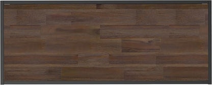 SIMPLIHOME Erina Desk - 60-Inch Wide Solid Acacia Wood and Metal Writing Desk in Distressed Charcoal Brown, Modern Industrial Home Office Computer Table for Study with 2 Drawers and Keyboard Tray