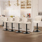 COLAMY Bar Stools Set of 6, Modern Swivel Bar Chairs, Adjustable Faux Leather Upholstered Barstools Counter Height with High Backrest for Bar, Kitchen Island, Dining Room, Beige