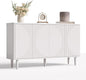 LITTLE TREE 59-Inch Buffet Cabinet Sideboard with Storage, Modern Sideboard Buffet Table with Doors for Living Room, Dining Room (White)