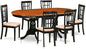East West Furniture PLNI7-BCH-C 7 Piece Dining Room Furniture Set Consist of an Oval Kitchen Table with Butterfly Leaf and 6 Linen Fabric Upholstered Chairs, 42x78 Inch, Black & Cherry