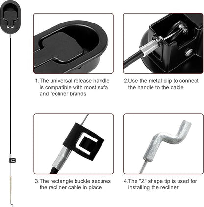 Nonley Recliner Pull Handle - Universal Replacement Parts for Most Major Recliner Couch Sofa Chair Furniture