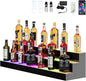 Dethan 3 Tier 48 Inch Liquor Bottle Display Shelf - Wine Racks with Multi-Color App & Remote Control, Adjustable Brightness & Sound Modes, Acrylic Bar Shelves for Commercial Clubs