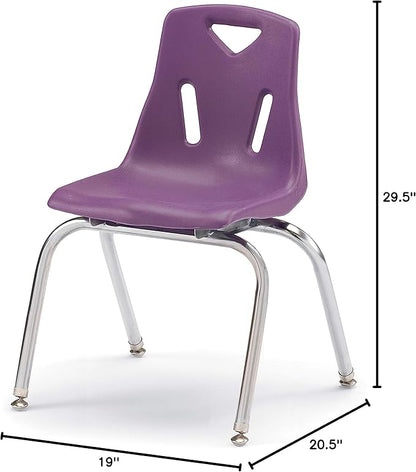 Berries Jonti-Craft 8146JC6004 Stacking Chairs with Chrome-Plated Legs, 16" Height, Purple, Pack of 6