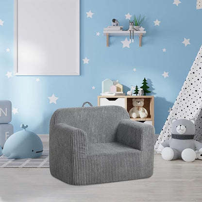 Getifun Foam Kids Sofa Chair, Comfy Toddler Couch,Soft Toddler Armchair for Boys and Girls (Gray)